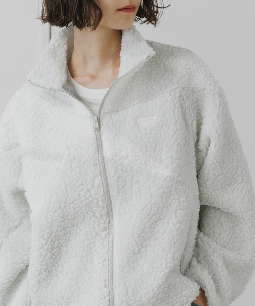 Reebok(リーボック)の「Reebok/リーボック CLASSIC VECTOR BOA JACKET ボアフリース ジャケット L ブランドロゴ 冬服(ブルゾン・メンズ・グレー×ホワイト/アイボリー/ブラック×ホワイト・S/M/L/XL)」の3枚目の写真