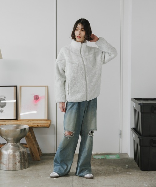 Reebok(リーボック)の「Reebok/リーボック CLASSIC VECTOR BOA JACKET ボアフリース ジャケット L ブランドロゴ 冬服(ブルゾン・メンズ・グレー×ホワイト/アイボリー/ブラック×ホワイト・S/M/L/XL)」の20枚目の写真