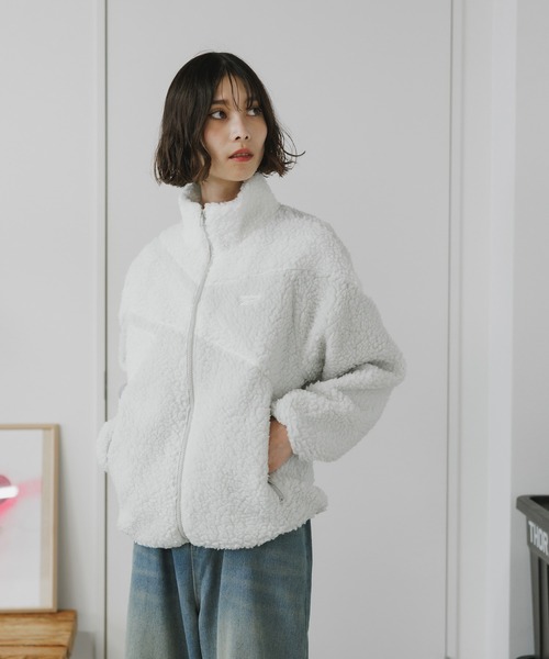 Reebok(リーボック)の「Reebok/リーボック CLASSIC VECTOR BOA JACKET ボアフリース ジャケット L ブランドロゴ 冬服(ブルゾン・メンズ・グレー×ホワイト/アイボリー/ブラック×ホワイト・S/M/L/XL)」の12枚目の写真