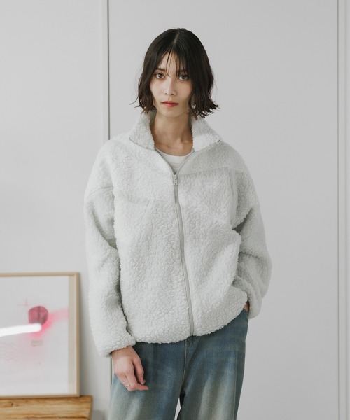 Reebok(リーボック)の「Reebok/リーボック CLASSIC VECTOR BOA JACKET ボアフリース ジャケット L ブランドロゴ 冬服(ブルゾン・メンズ・グレー×ホワイト/アイボリー/ブラック×ホワイト・S/M/L/XL)」の11枚目の写真