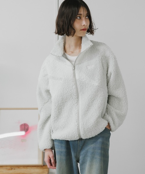 Reebok(リーボック)の「Reebok/リーボック CLASSIC VECTOR BOA JACKET ボアフリース ジャケット L ブランドロゴ 冬服(ブルゾン・メンズ・グレー×ホワイト/アイボリー/ブラック×ホワイト・S/M/L/XL)」の6枚目の写真