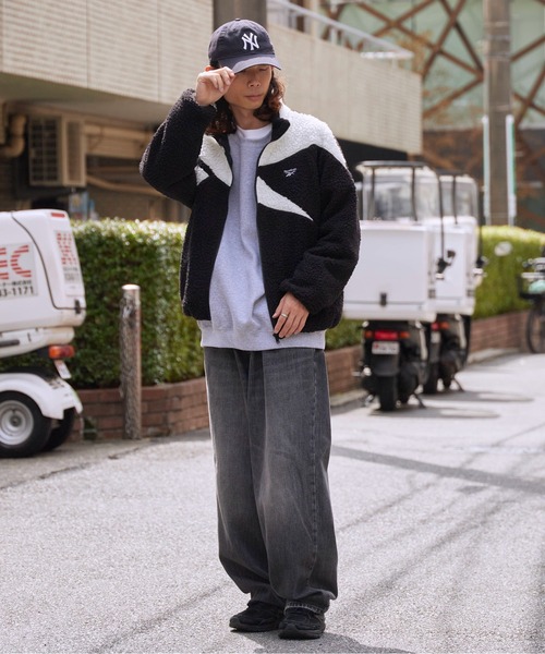 Reebok(リーボック)の「Reebok/リーボック CLASSIC VECTOR BOA JACKET ボアフリース ジャケット L ブランドロゴ 冬服(ブルゾン・メンズ・グレー×ホワイト/アイボリー/ブラック×ホワイト・S/M/L/XL)」の15枚目の写真