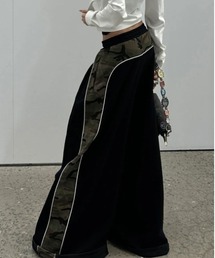 迷彩　ワイドスウェットパンツ