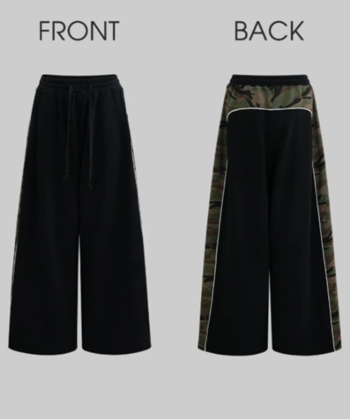 Vini（ヴィニ）の「迷彩　ワイドスウェットパンツ（スウェットパンツ・レディース・ブラック・FREE）」の2枚目の写真