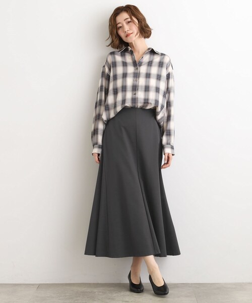 grove(グローブ)の「今の季節にちょうどいい オンブレーチェックシャツ(シャツ/ブラウス・レディース・ブラウン系その他2/ホワイト系4・02/03/05/04/01)」の3枚目の写真