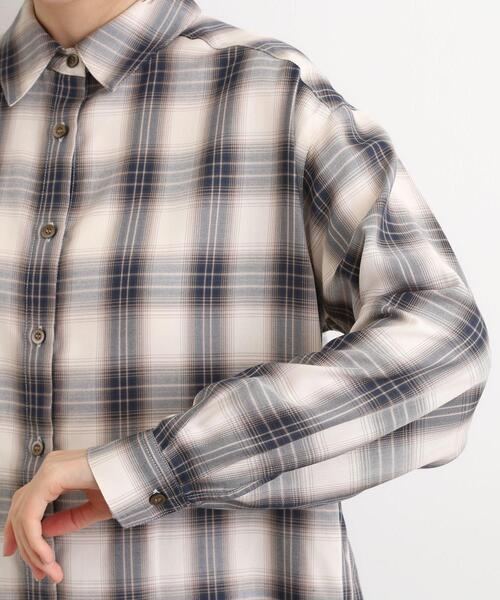 grove(グローブ)の「今の季節にちょうどいい オンブレーチェックシャツ(シャツ/ブラウス・レディース・ブラウン系その他2/ホワイト系4・02/03/05/04/01)」の17枚目の写真