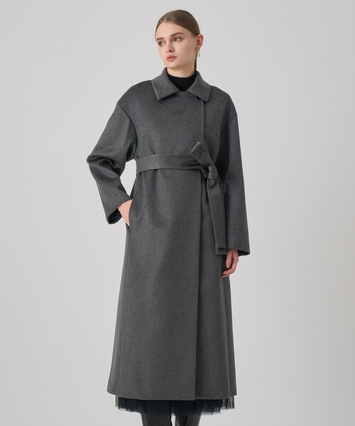 ANAYI（アナイ）の「カシミヤステンカラーコート（トレンチコート・レディース・ブラック/トップグレー・36/38）」の2枚目の写真