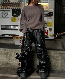 haveyoudiedbefore（ハブユーダイドビフォー）の「【haveyoudiedbefore?】Bondage, Leather Flare Pants / 【ハブユーダイドビフォー】ボンテージコーティングフレアパンツ（その他パンツ）」