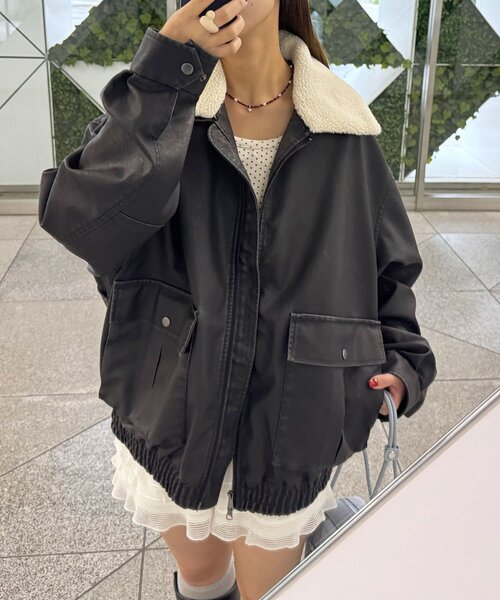 襟切替2WAYヴィンテージレザーブルゾン（ブルゾン）｜CIAOPANIC