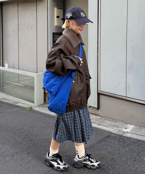 セール】襟切替2WAYヴィンテージレザーブルゾン（ブルゾン