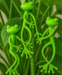 NOLITA LABORATORY（ノリータラボラトリー）の「【 NOLITA / ノリータ 】 カエル型プランツサポート 3個セット（シリコン製）グリーンフロッグサポーター（インテリア雑貨）」