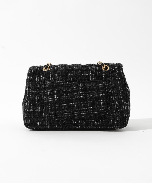 flower(フラワー)の「ツイードチェーンバッグ(ショルダーバッグ・レディース・ブラック/アイボリー・FREE)」の14枚目の写真