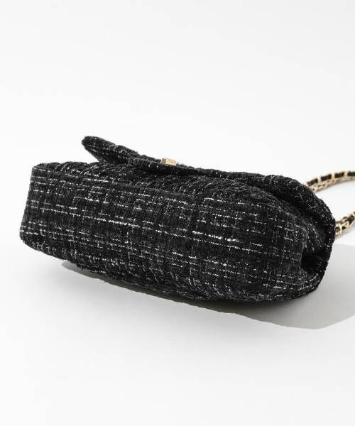 flower(フラワー)の「ツイードチェーンバッグ(ショルダーバッグ・レディース・ブラック/アイボリー・FREE)」の18枚目の写真