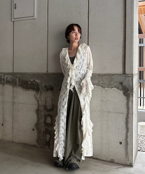 Ameri（アメリ）の「UND 2WAY CUT LACE FRILL DRESS（ワンピース