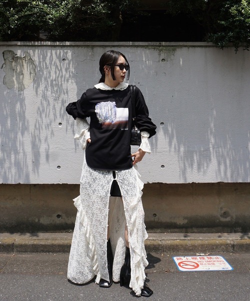 Ameri（アメリ）の「UND 2WAY CUT LACE FRILL DRESS（ワンピース