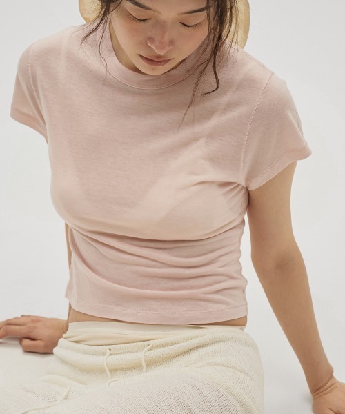 TODAYFUL(トゥデイフル)の「Compact Smooth T-shirts(Tシャツ/カットソー・レディース・キナリ/チョコ/ベビーピンク/グレー・FREE)」の5枚目の写真