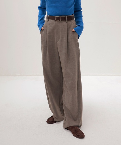 セール】twill woven barrel one tuck pants(ツイルウーブンバレル