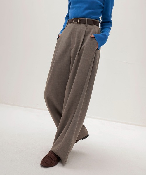 DRESSLAVE（ドレスレイブ）の「twill woven barrel one tuck pants(ツイルウーブンバレルワンタックパンツ)（スラックス・レディース・ライトブラウン/ブラック・36/38）」の19枚目の写真