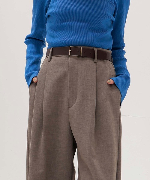 DRESSLAVE（ドレスレイブ）の「twill woven barrel one tuck pants(ツイルウーブンバレルワンタックパンツ)（スラックス・レディース・ライトブラウン/ブラック・36/38）」の20枚目の写真