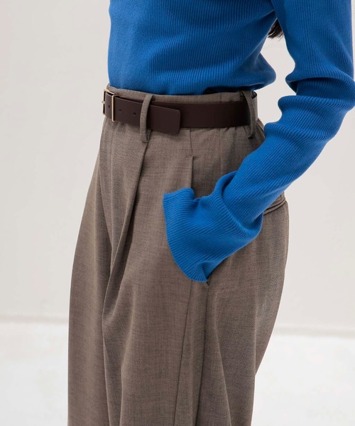 DRESSLAVE（ドレスレイブ）の「twill woven barrel one tuck pants(ツイルウーブンバレルワンタックパンツ)（スラックス・レディース・ライトブラウン/ブラック・36/38）」の21枚目の写真