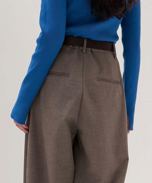 DRESSLAVE（ドレスレイブ）の「twill woven barrel one tuck pants(ツイルウーブンバレルワンタックパンツ)（スラックス・レディース・ライトブラウン/ブラック・36/38）」の22枚目の写真