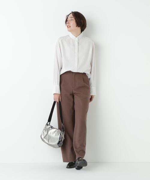 human woman（ヒューマンウーマン）の「◆ストライプロールハイネックシャツ（シャツ/ブラウス・レディース・ダークインディゴブルー/チャコールグレー/ブルー系その他3・MEDIUM）」の7枚目の写真