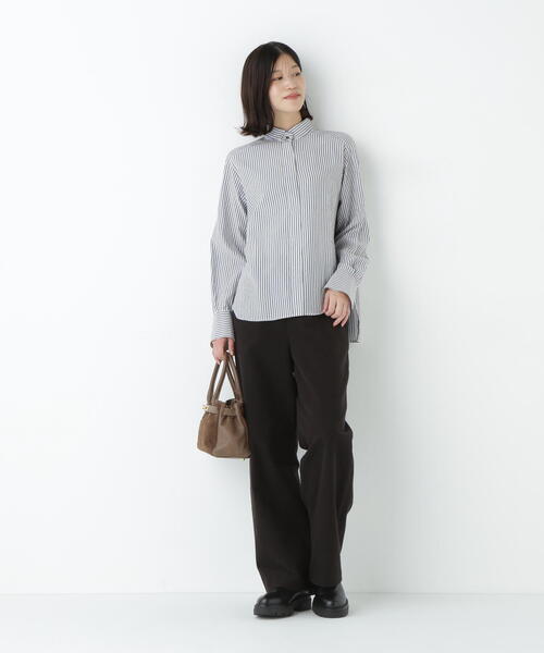 human woman（ヒューマンウーマン）の「◆ストライプロールハイネックシャツ（シャツ/ブラウス・レディース・ダークインディゴブルー/チャコールグレー/ブルー系その他3・MEDIUM）」の13枚目の写真