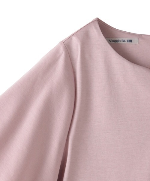 Viaggio Blu(ビアッジョブルー)の「シアードッキングポンチカットソー≪洗濯機で洗える≫(Tシャツ/カットソー・レディース・ホワイト/ブラック/ピンク・L/S/M)」の22枚目の写真