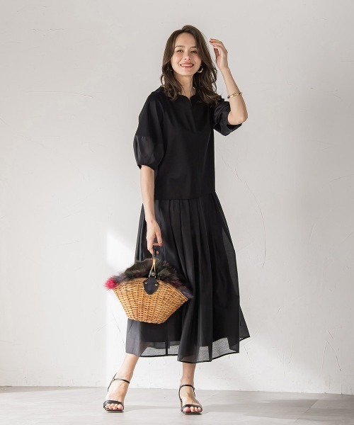Viaggio Blu(ビアッジョブルー)の「シアードッキングポンチカットソー≪洗濯機で洗える≫(Tシャツ/カットソー・レディース・ホワイト/ブラック/ピンク・L/S/M)」の17枚目の写真