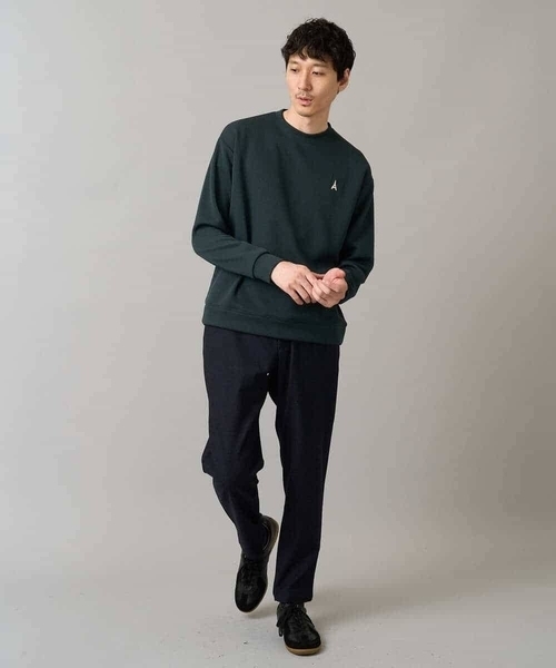 a.v.v（アーヴェヴェ）の「【イージーケア/毛玉になりにくい】アゼダブルフェイスワンポイント刺繍プルオーバー（Tシャツ/カットソー・メンズ・アイボリー/ブラック/ダークグリーン/ダークオレンジ/ボルドー/オレンジ・48/52/50/46）」の7枚目の写真