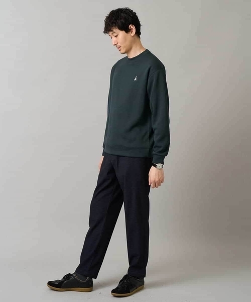 a.v.v（アーヴェヴェ）の「【イージーケア/毛玉になりにくい】アゼダブルフェイスワンポイント刺繍プルオーバー（Tシャツ/カットソー・メンズ・アイボリー/ブラック/ダークグリーン/ダークオレンジ/ボルドー/オレンジ・48/52/50/46）」の8枚目の写真