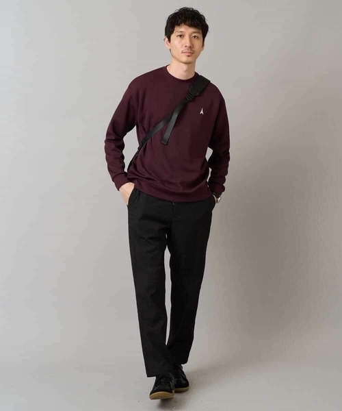 a.v.v（アーヴェヴェ）の「【イージーケア/毛玉になりにくい】アゼダブルフェイスワンポイント刺繍プルオーバー（Tシャツ/カットソー・メンズ・アイボリー/ブラック/ダークグリーン/ダークオレンジ/ボルドー/オレンジ・48/52/50/46）」の12枚目の写真