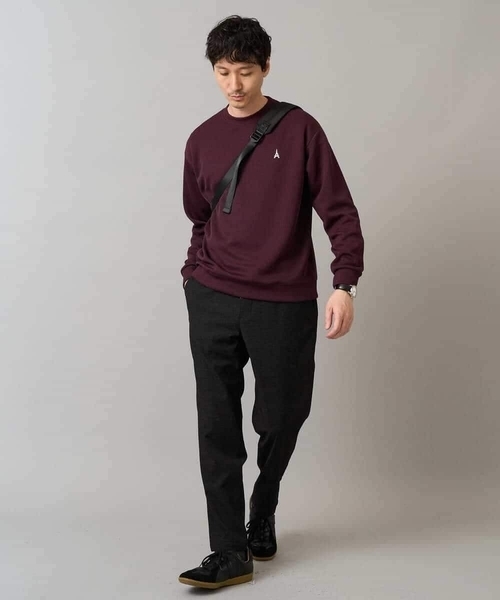 a.v.v（アーヴェヴェ）の「【イージーケア/毛玉になりにくい】アゼダブルフェイスワンポイント刺繍プルオーバー（Tシャツ/カットソー・メンズ・アイボリー/ブラック/ダークグリーン/ダークオレンジ/ボルドー/オレンジ・48/52/50/46）」の14枚目の写真