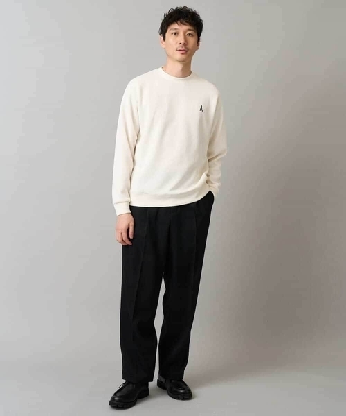 a.v.v（アーヴェヴェ）の「【イージーケア/毛玉になりにくい】アゼダブルフェイスワンポイント刺繍プルオーバー（Tシャツ/カットソー・メンズ・アイボリー/ブラック/ダークグリーン/ダークオレンジ/ボルドー/オレンジ・48/52/50/46）」の16枚目の写真