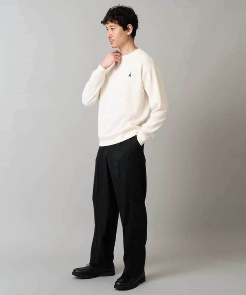 a.v.v（アーヴェヴェ）の「【イージーケア/毛玉になりにくい】アゼダブルフェイスワンポイント刺繍プルオーバー（Tシャツ/カットソー・メンズ・アイボリー/ブラック/ダークグリーン/ダークオレンジ/ボルドー/オレンジ・48/52/50/46）」の18枚目の写真