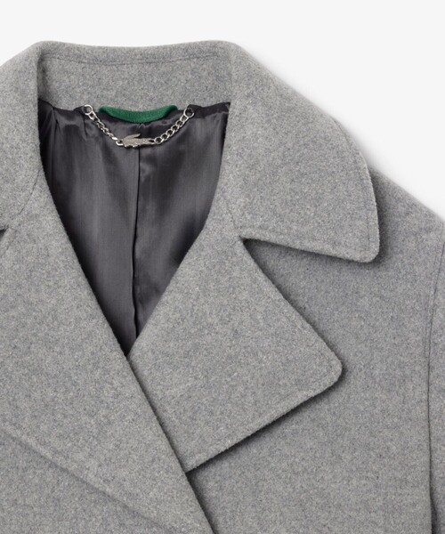 セール】ショート丈 オーバーサイズウールブレンドPコート（ピーコート  