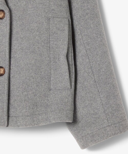 LACOSTE(ラコステ)の「ショート丈 オーバーサイズウールブレンドPコート(ピーコート・レディース・グレー・34/36/38)」の6枚目の写真