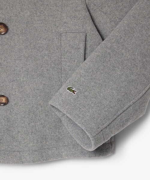 LACOSTE(ラコステ)の「ショート丈 オーバーサイズウールブレンドPコート(ピーコート・レディース・グレー・34/36/38)」の8枚目の写真