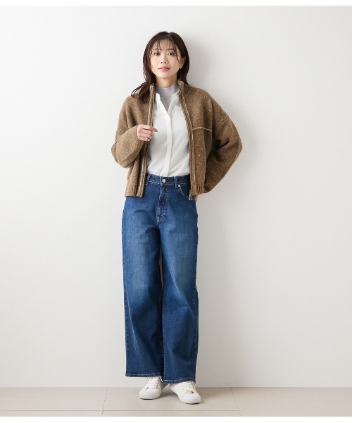 NEWYORKER(ニューヨーカー)の「ダンガリーツイル ギャザーフリルブラウス(シャツ/ブラウス・レディース・ホワイト・9号/11号)」の11枚目の写真