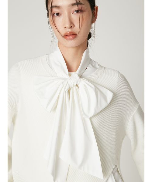 リボンタイコンビニットチュニック（ワンピース）｜FRAY I.D（フレイ