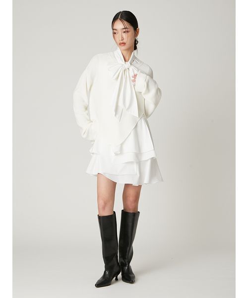 セール】リボンタイコンビニットチュニック（ワンピース）｜FRAY I.D