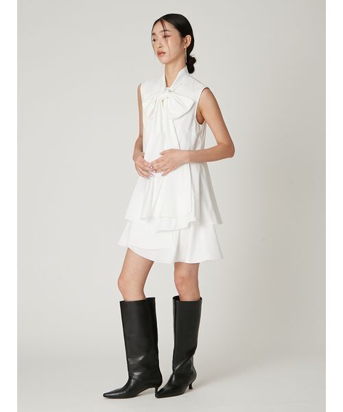 リボンタイコンビニットチュニック（ワンピース）｜FRAY I.D（フレイ