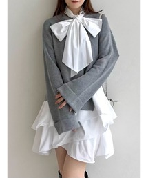 FRAY I.D | リボンタイコンビニットチュニック(ワンピース)