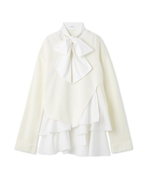 新作新品タグ付き　フレイアイディー♡ リボンタイコンビニットチュニック リボンタイコンビニットチュニック(ニット)｜トップス｜FRAY I.D