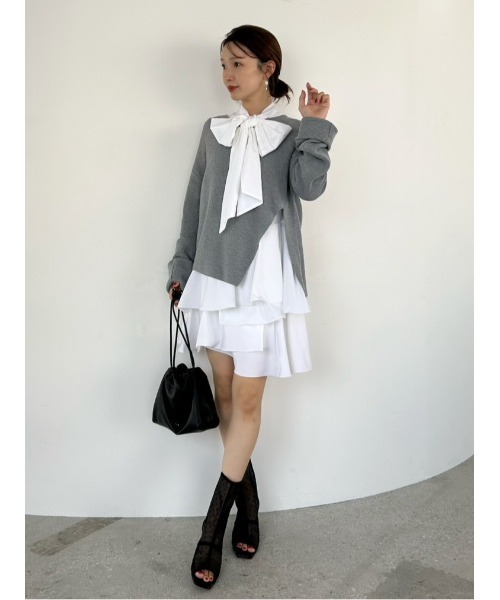 セール】リボンタイコンビニットチュニック（ワンピース）｜FRAY I.D