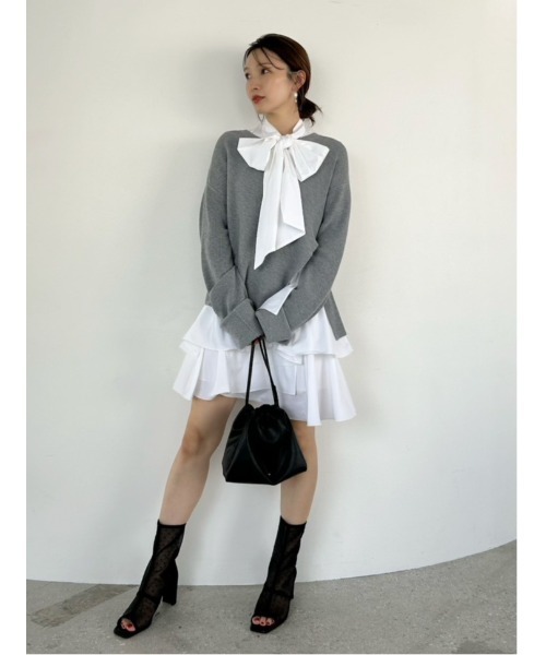 セール】リボンタイコンビニットチュニック（ワンピース）｜FRAY I.D