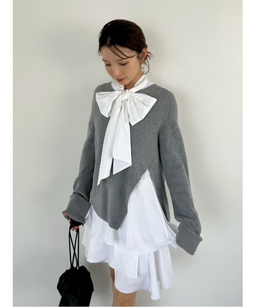 セール】リボンタイコンビニットチュニック（ワンピース）｜FRAY I.D