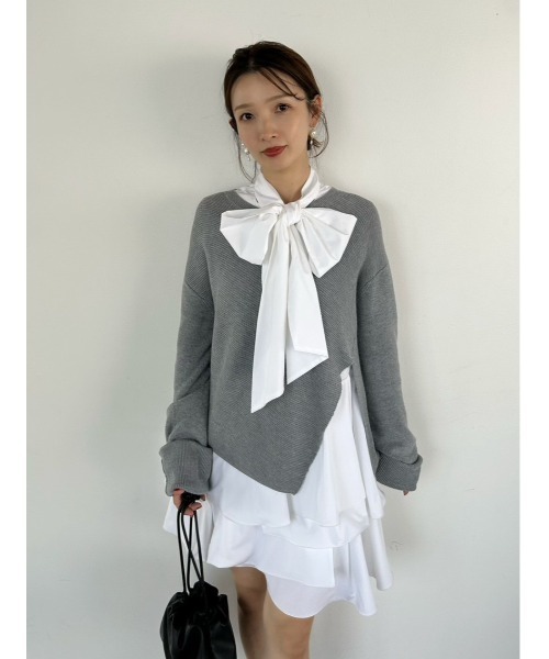 セール】リボンタイコンビニットチュニック（ワンピース）｜FRAY I.D