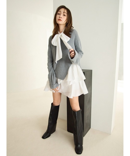 セール】リボンタイコンビニットチュニック（ワンピース）｜FRAY I.D