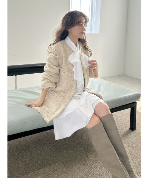 セール】リボンタイコンビニットチュニック（ワンピース）｜FRAY I.D